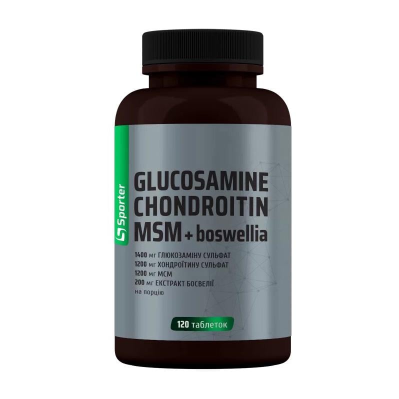 Глюкозамін хондроїтин і MSM з босвелією Sporter Glucosamine Chondroitin MSM + Boswellia 120 табл.