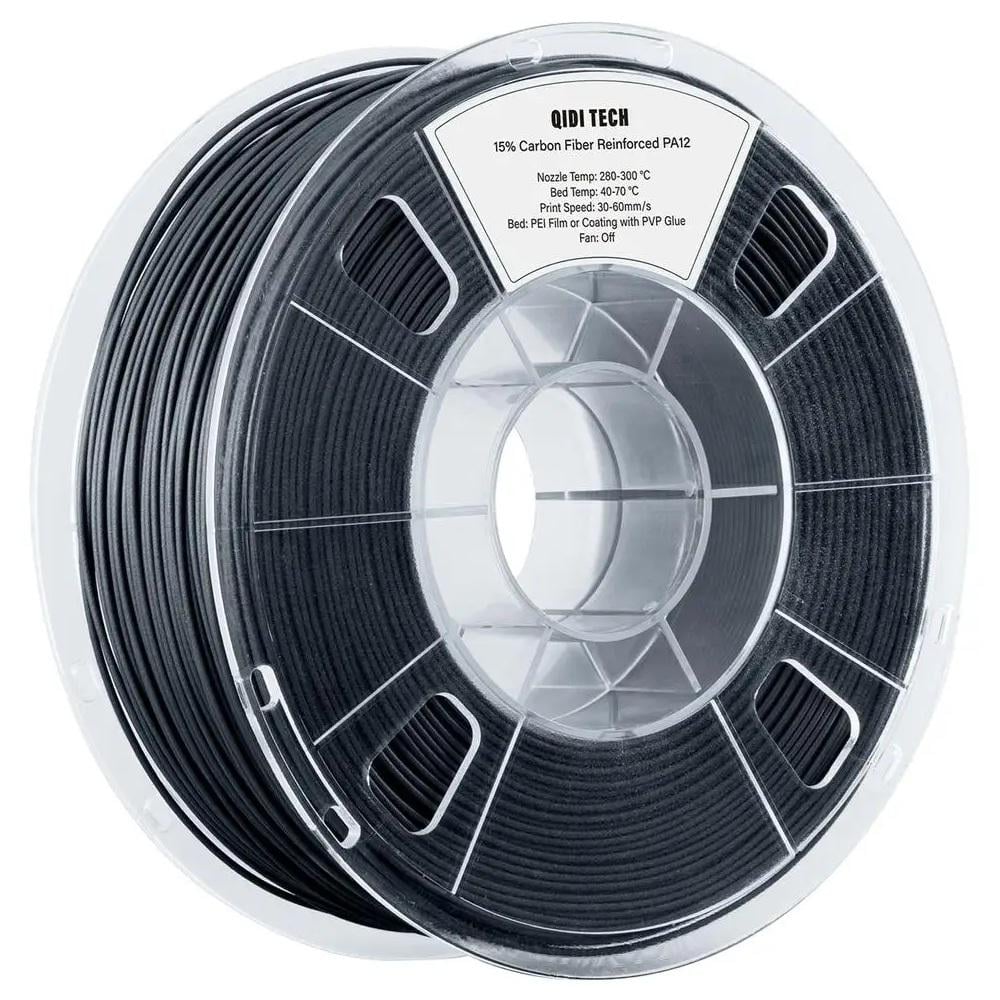 Пластик QIDI TECH PA12-CF 1 кг Черный (PA12-CF001)