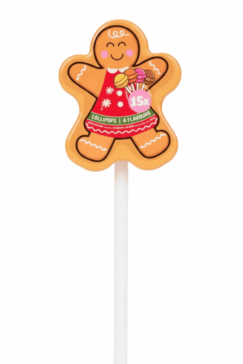 Леденцы рождественские Becky's Lollipops XXL Пряничный человечек 15 шт. 135 г (2853202033)
