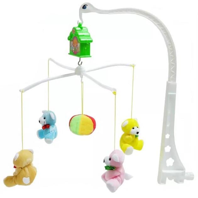 Мобиль на кроватку для младенцев Медвежата с 5 мягкими игрушками (2132704439)