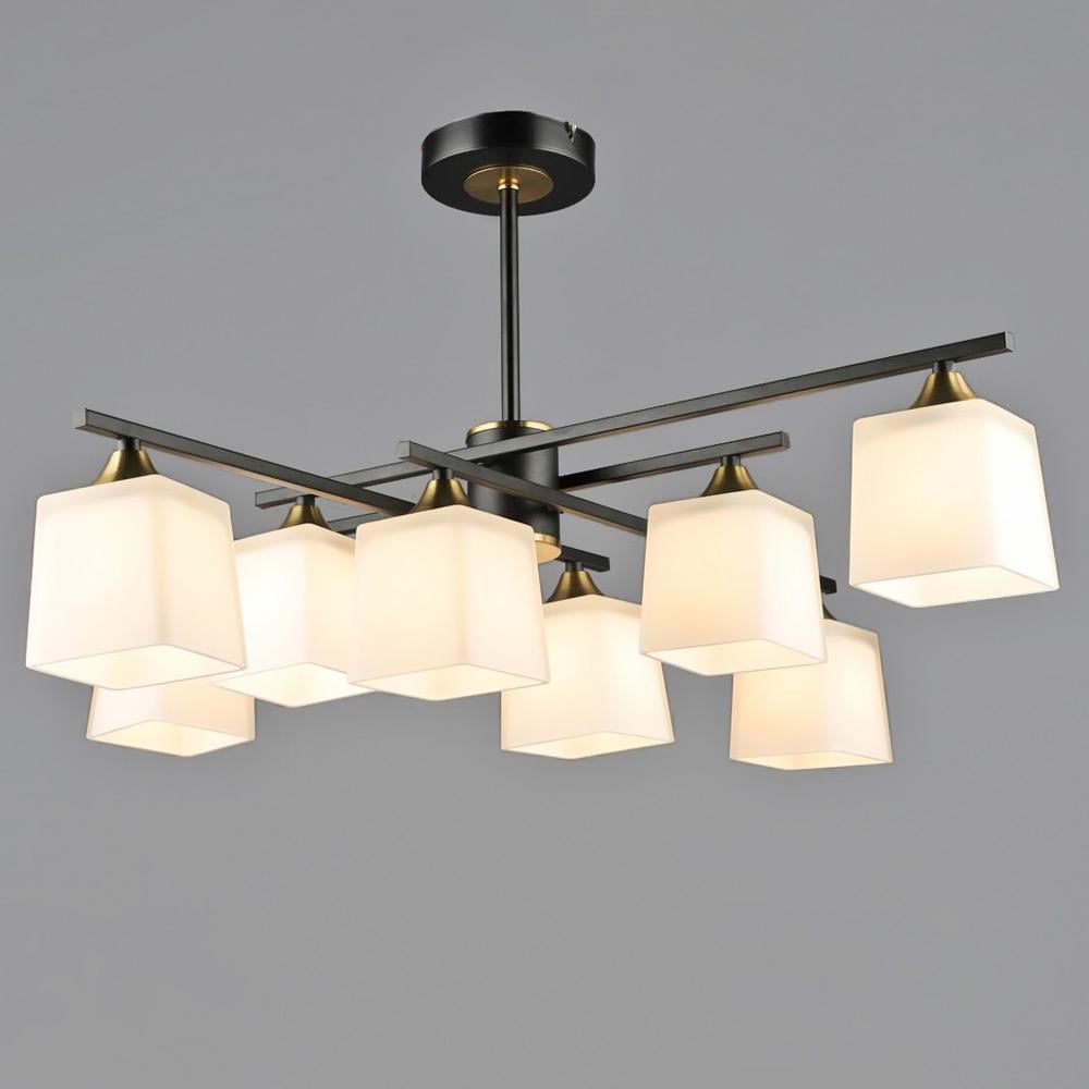 Люстра потолочная Light House SRS-20398/8 BK+COP Черный/Медь