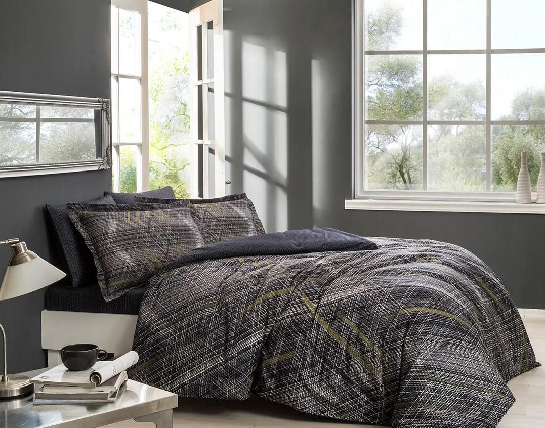 Комплект постельного белья TАС Blake blue сатин digital евро (2000022283840)