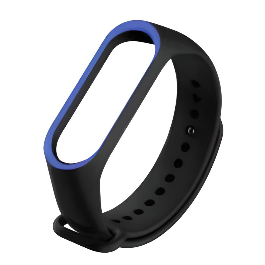 Ремешок для фитнес браслета Xiaomi Mi Band 3 4 Rim Black/Blue