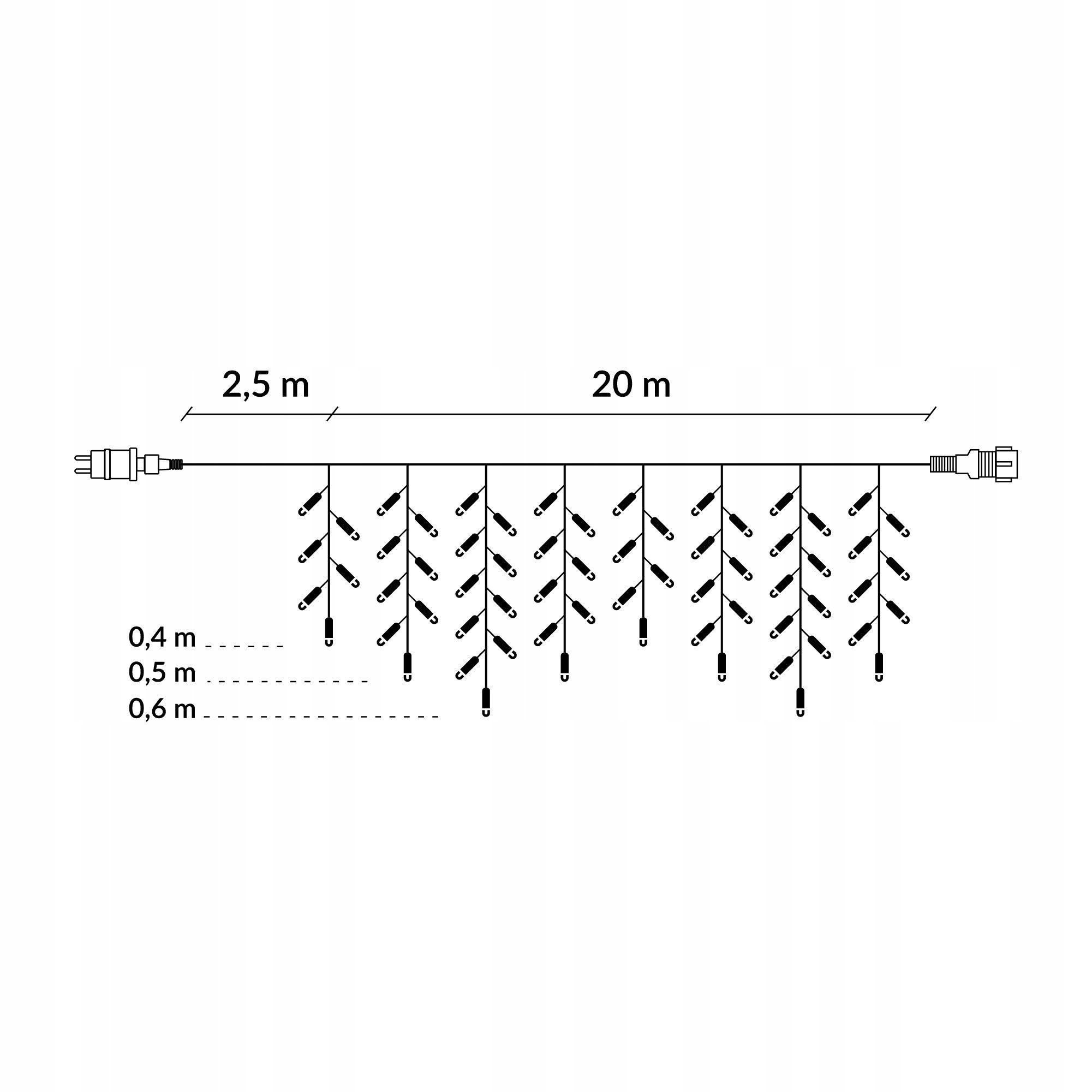 Гирлянда-бахрома Springos уличная 20 м 500 LED Mix (CL503) - фото 7