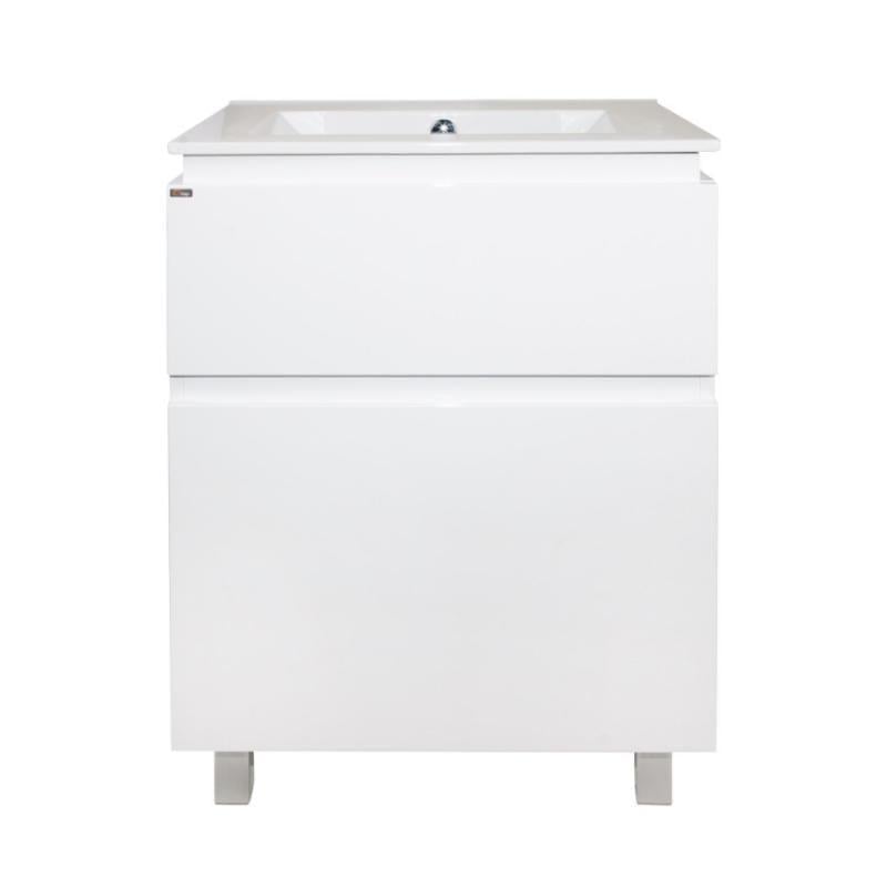 Комплект Q-tap Albatross 605х825х460 White тумба напольная + раковина врезная QT0171TN600D3060CW (13735)