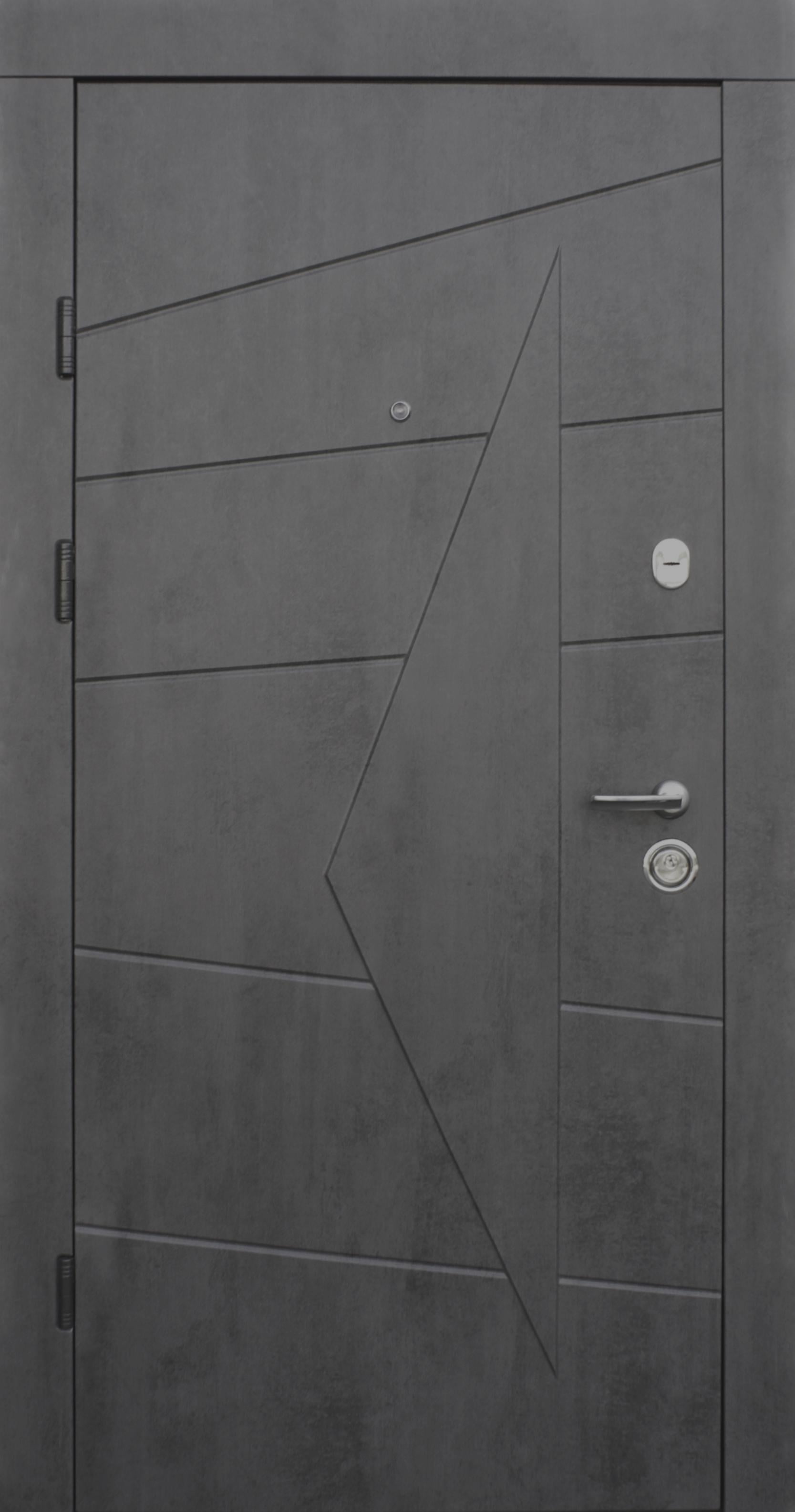 Двери входные в квартиру QDoors Премиум Акцент левые 850х2050 мм Бетон темный/Бетон серый (18)