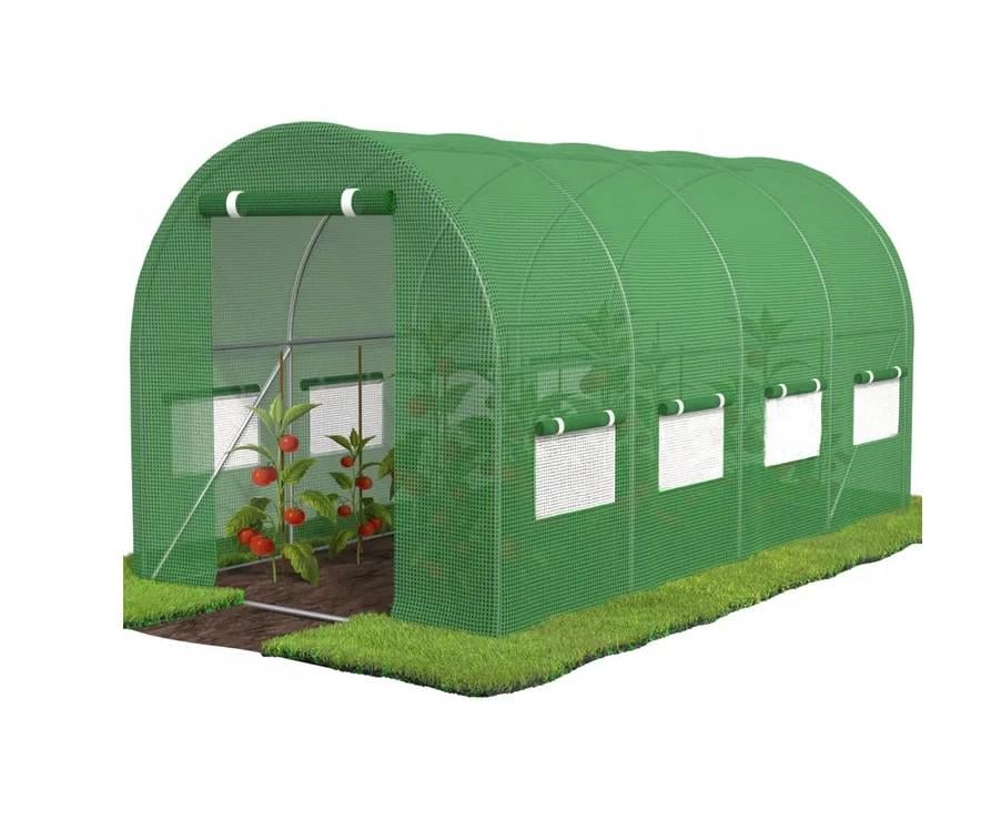 Теплиця-парник армована плівкова VOLSO VS 04252 з вікнами 10 кв. м 4х2,5х2 м Зелений (VS 04252)
