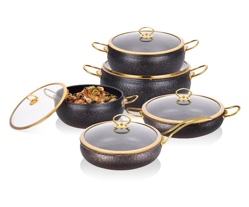 Набір посуду Edenberg EB-12932 з антипригарним мармуровим покриттям та турбо індукційним дном 10 пр. (27791817) Набір посуду Edenberg EB-12932 з антипригарним мармуровим покриттям та турбо індукційним дном 10 пр. (27791817)