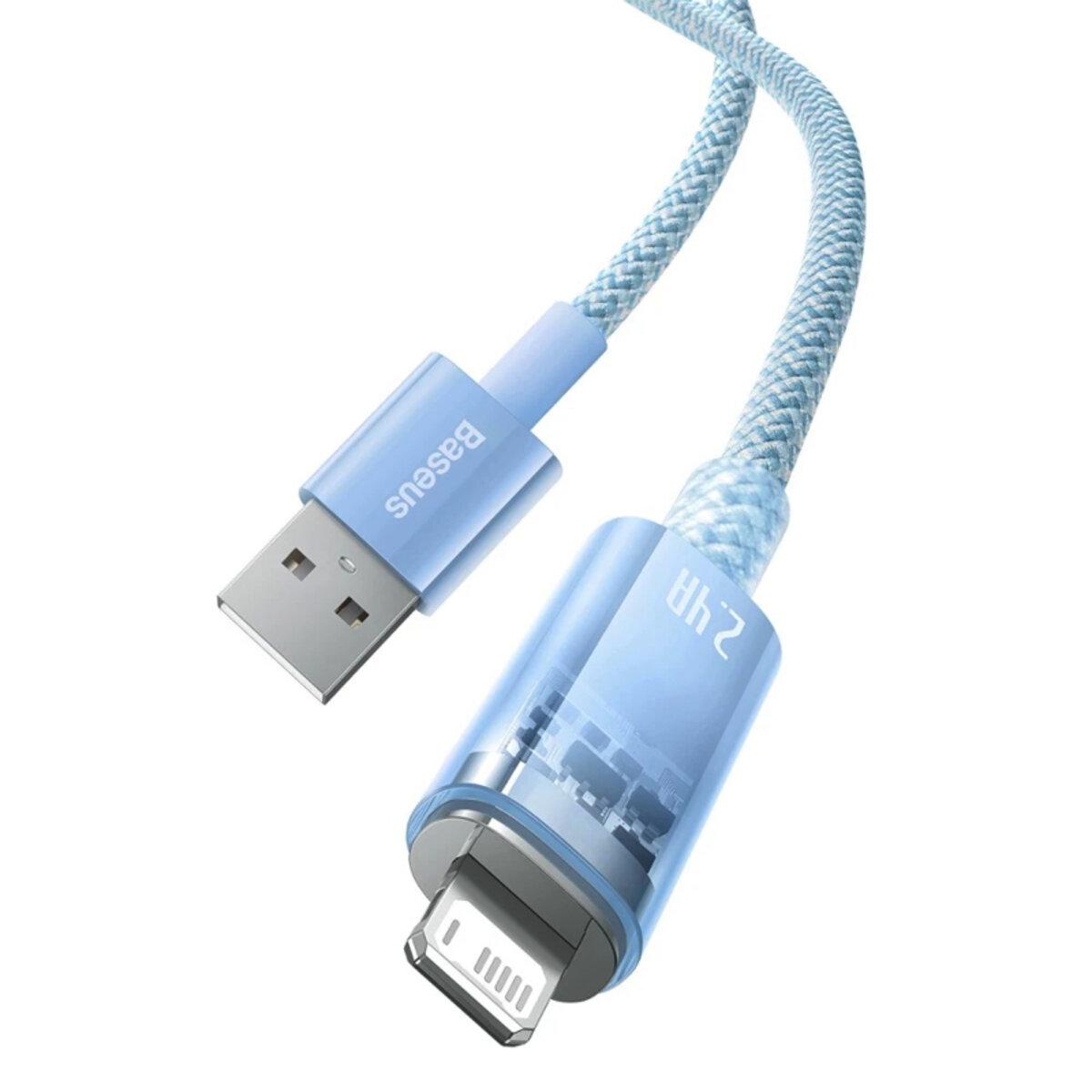 Кабель BASEUS Explorer USB-Lightning/2.4А/1 Синий (CATS010003) - фото 2 Кабель BASEUS Explorer USB-Lightning/2.4А/1 Синий (CATS010003) - фото 2