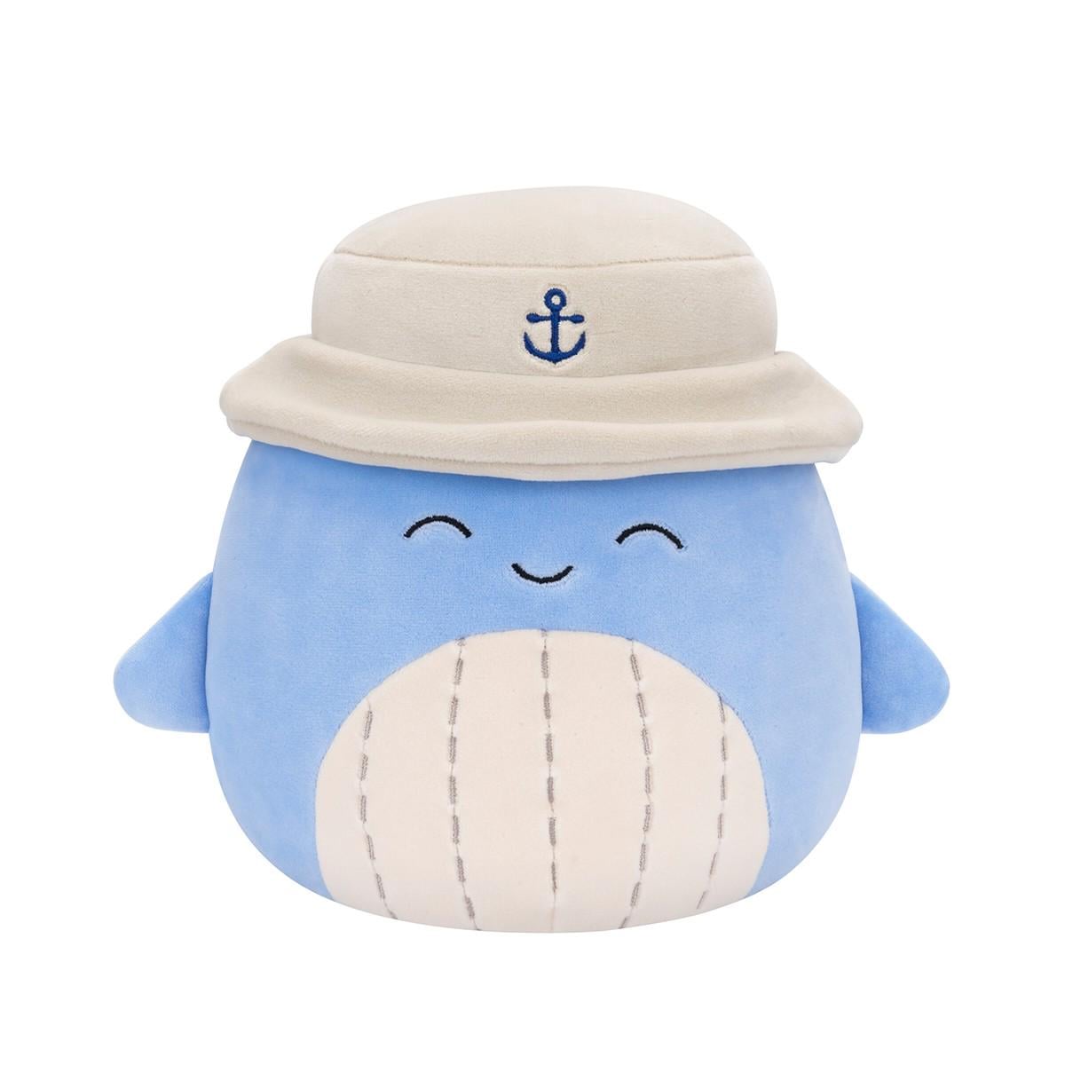 Игрушка мягкая SQUISHMALLOWS Кит Самир в панаме 19 см Синий
