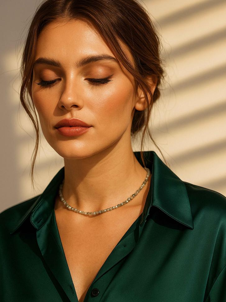 Чокер LeBijou з натурального каменю преніт (5068)