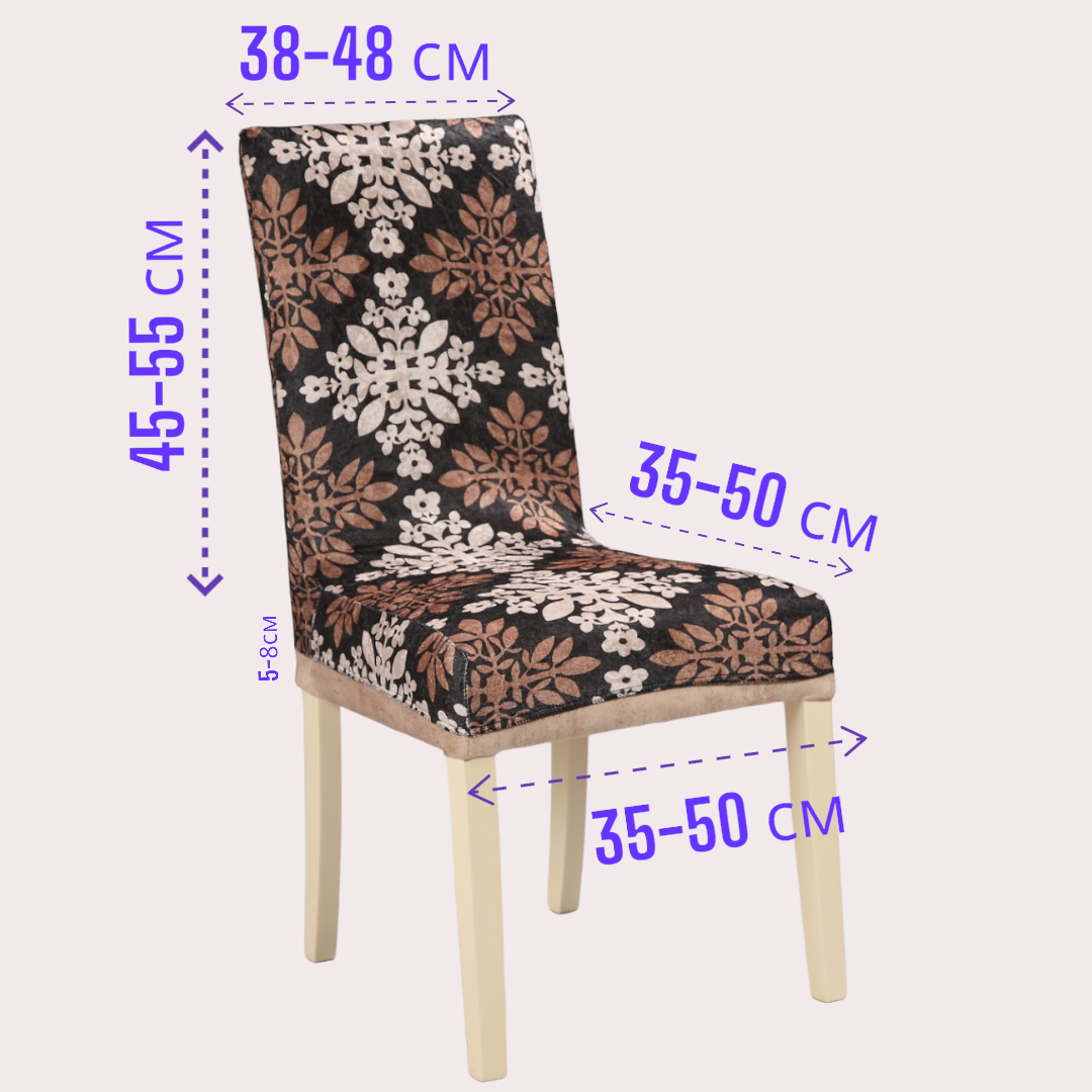 Чехол для стула Ромбы универсальный натяжной со спинкой Серый (2190205545) - фото 5