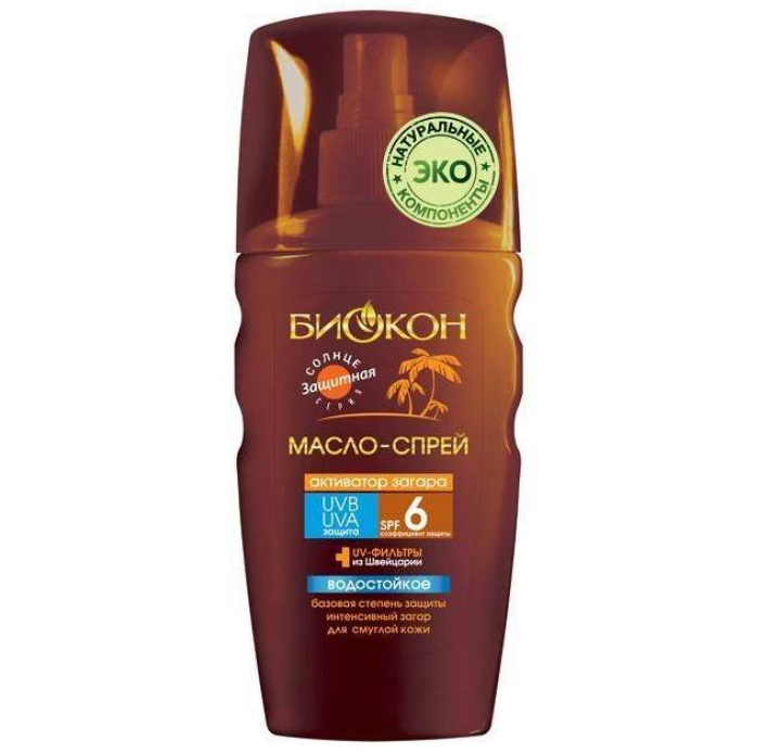 Масло-спрей для активного загара Биокон водостойкий для смуглой кожи SPF6 165 мл (MBN-17780)