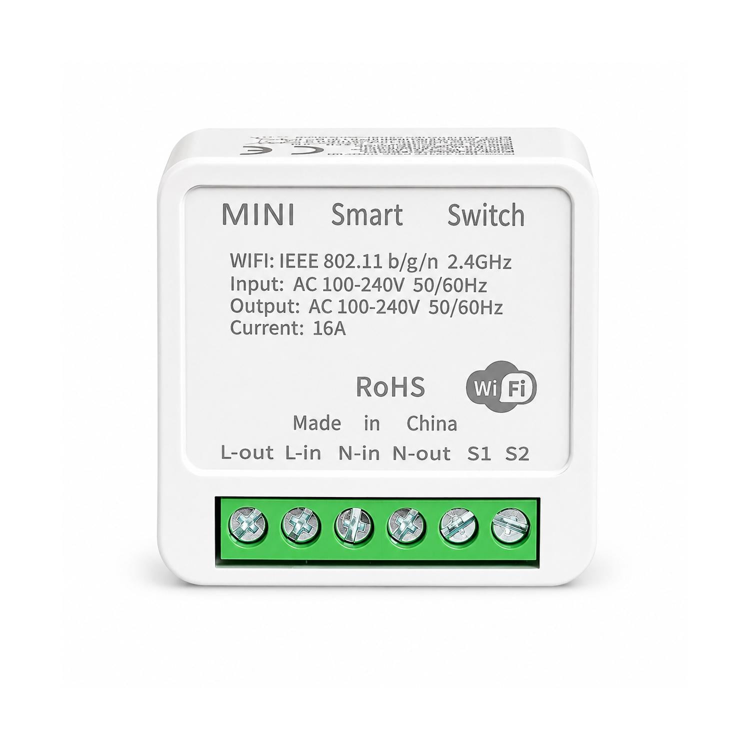 Выключатель умный WiFi мини Gamma таймер/голосовое управление 16A 230V совместим с CozyLife (WHD02)