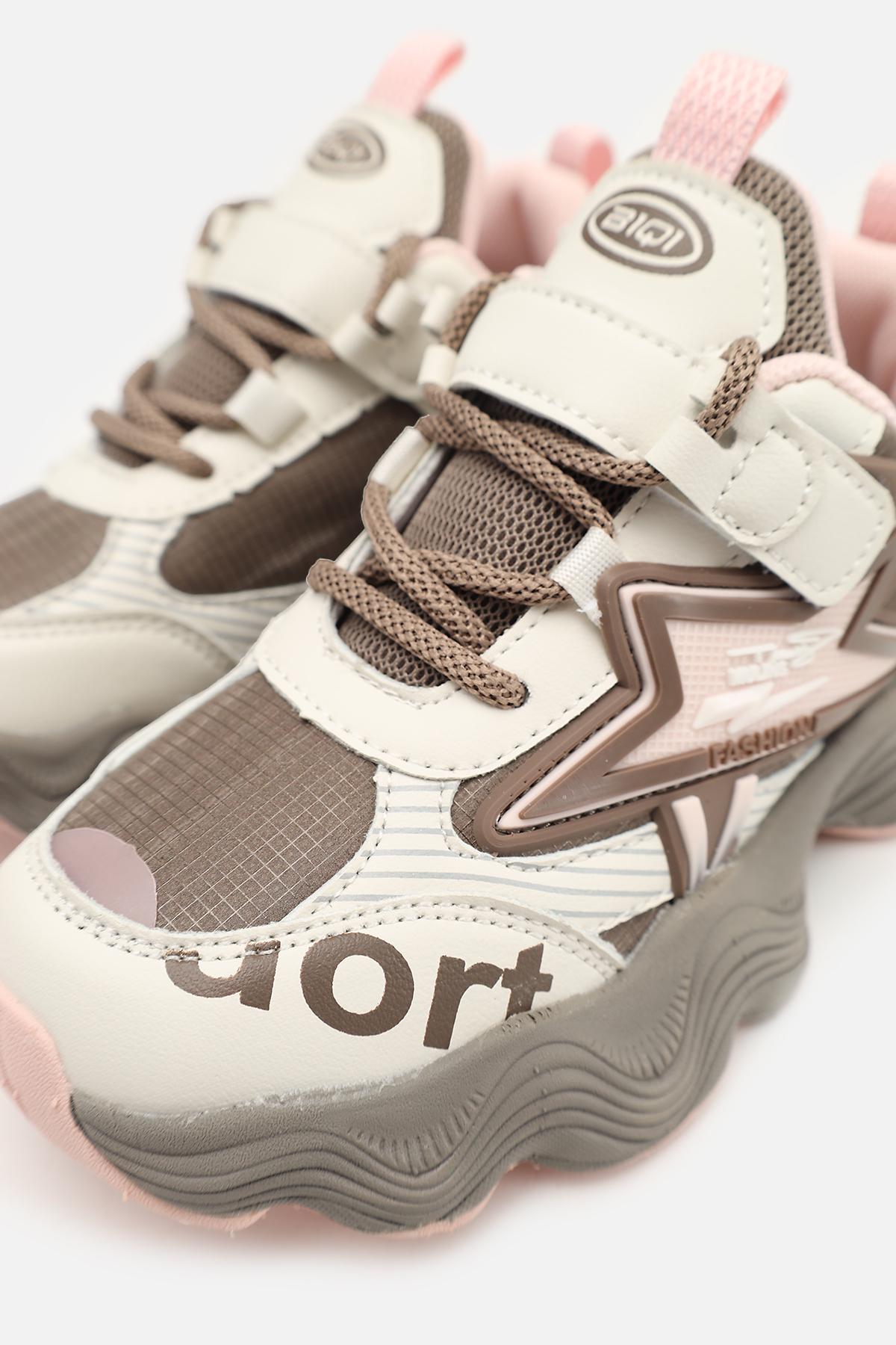 Кроссовки для девочки ЦБ-00273845 на плоской подошве р. 33 Коричневый (SKT001056440) - фото 4 Кроссовки для девочки ЦБ-00273845 на плоской подошве р. 33 Коричневый (SKT001056440) - фото 4