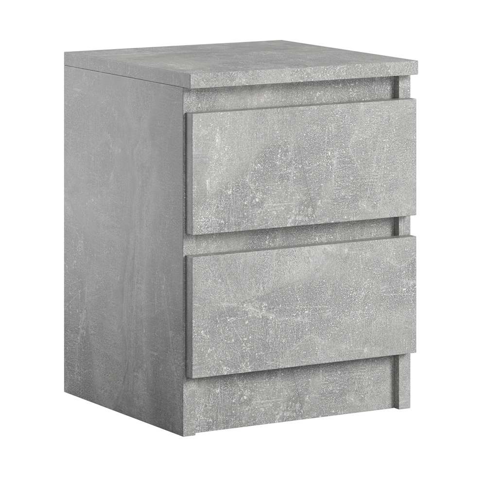 Тумба приліжкова з 2 висувними ящиками та ручками Бетон (Accord-5-1 ...