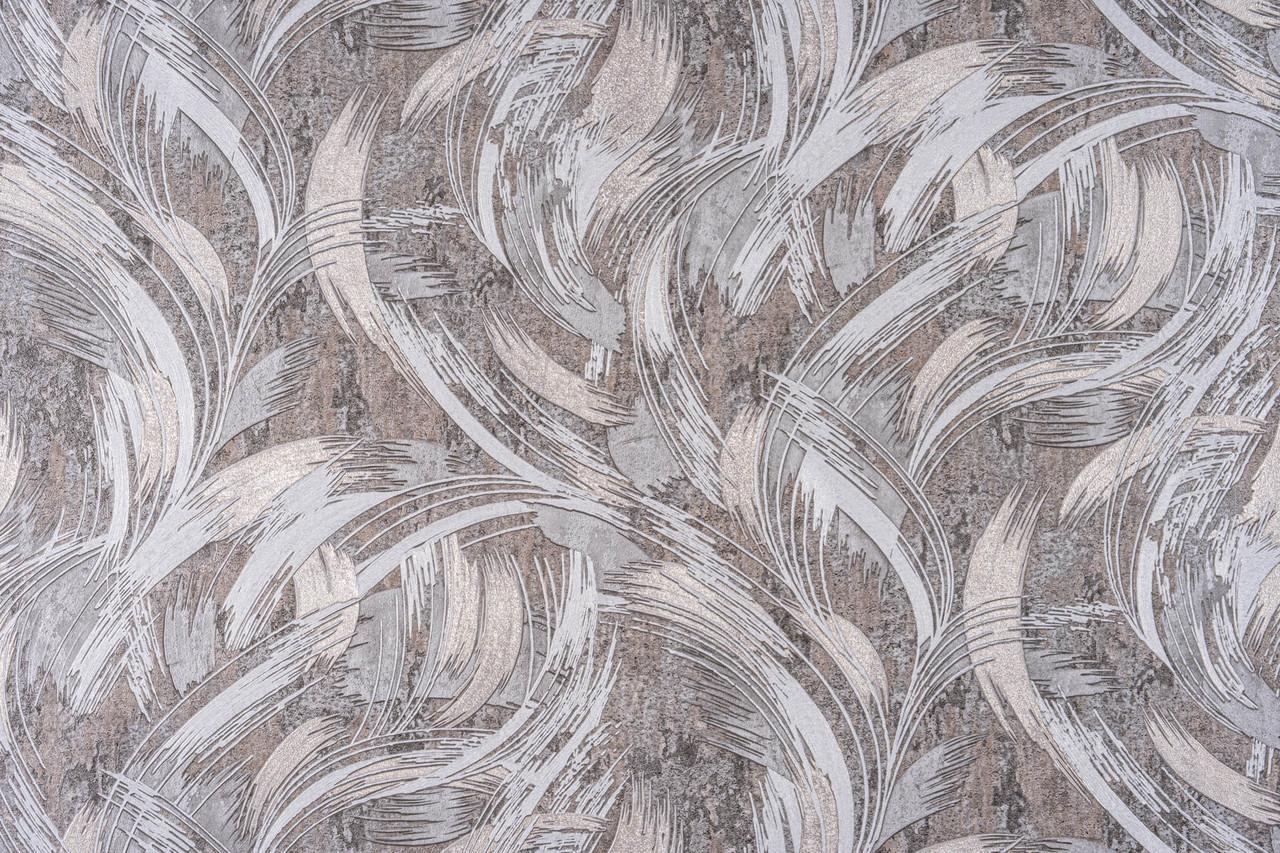 Обои бумажные LeGrand Gold Перишки 4604-10 Декор винил горячего тиснения 1,06х10,05 м Коричневый