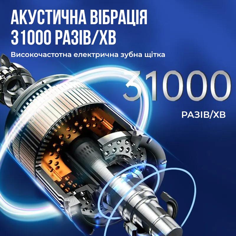 Электрическая зубная щетка Schwarz&Mayer USB 3 насадки USB IPX7 Синий (24581112) - фото 4