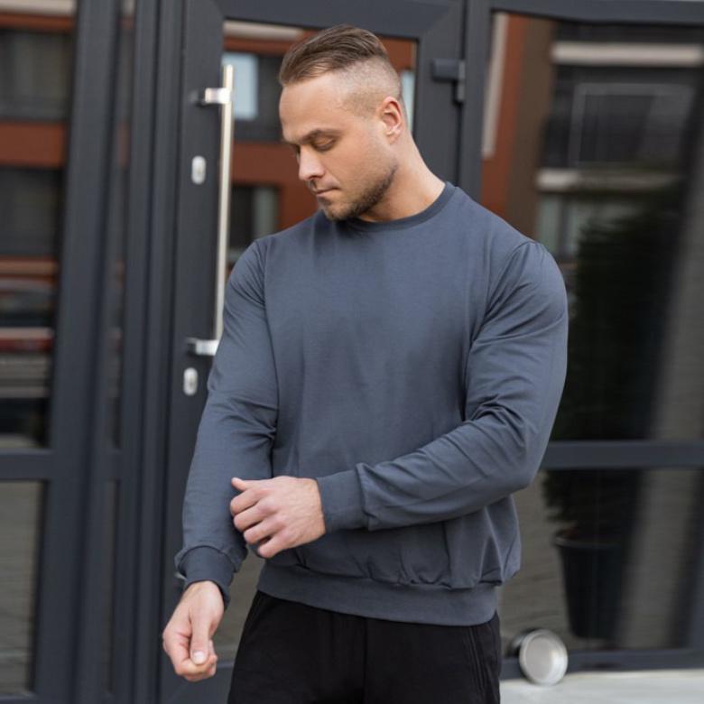 Свитшот мужской GBI двухнитка L Темно-серый (12718)