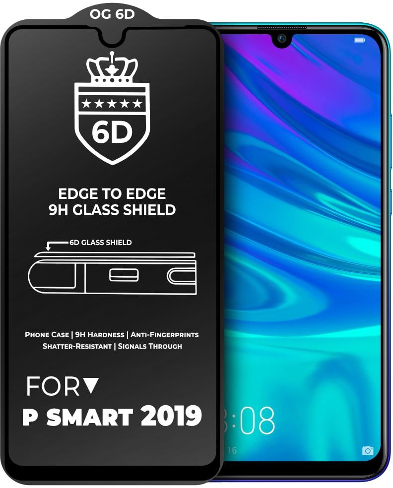 Защитное стекло 6D OG Crown для Huawei P Smart 2019 Black (18986)