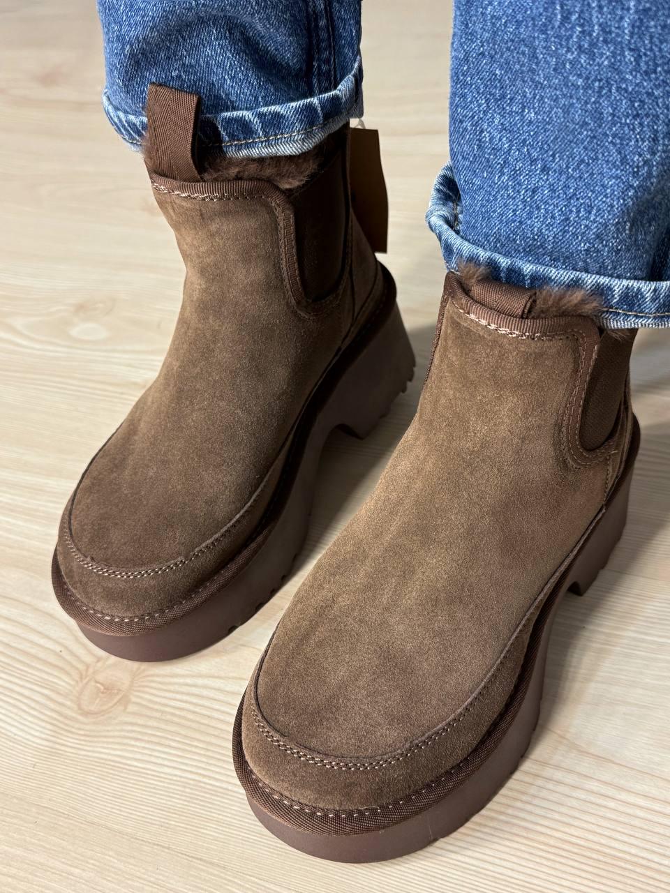Ботинки женские Hengji 002-7 замшевые на меху высокие р. 38 Коричневый (5428) - фото 4