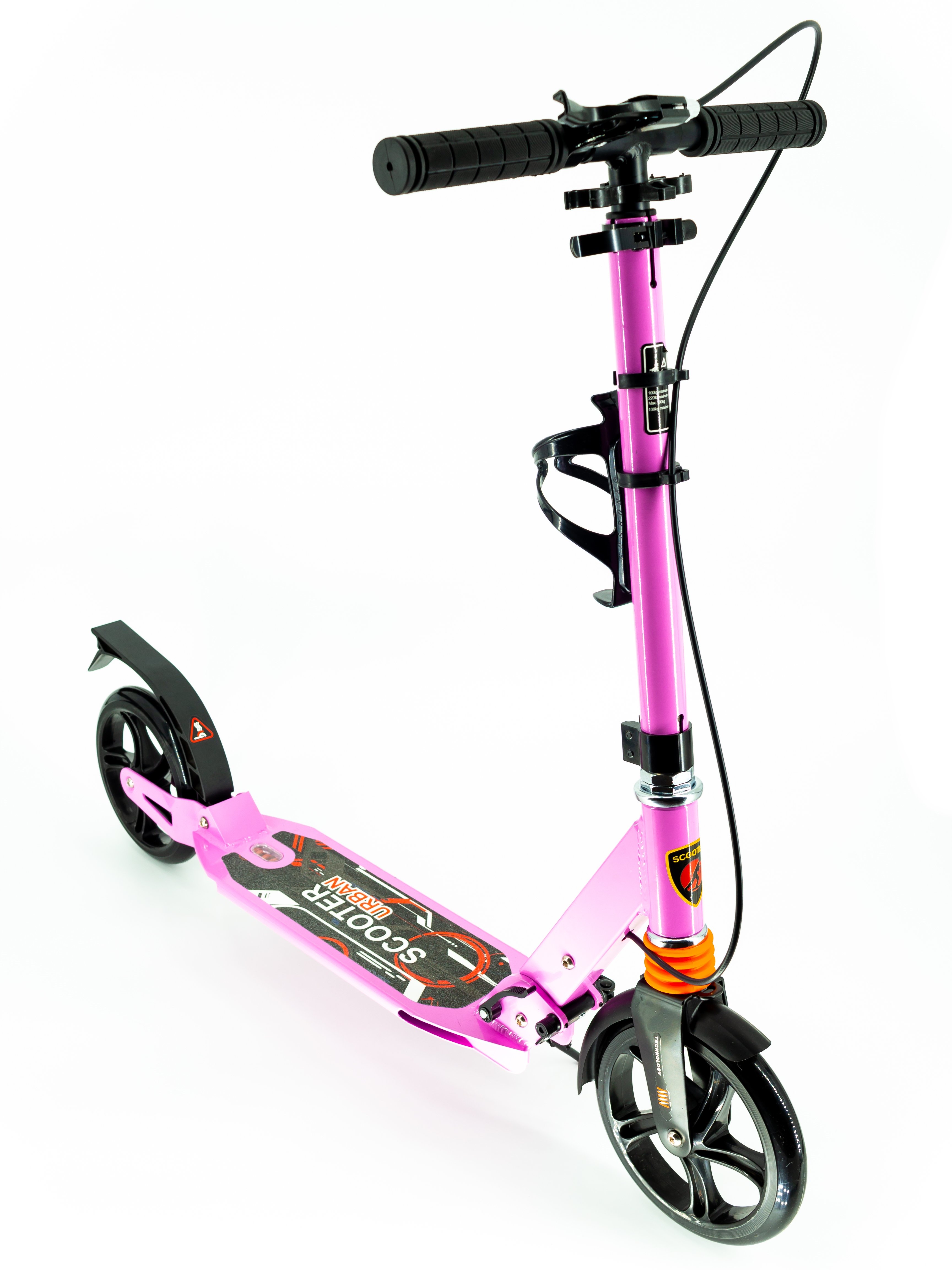 Самокат Scooter 116-C1 с клипсой и подстаканником Розовый (116-C-pink)