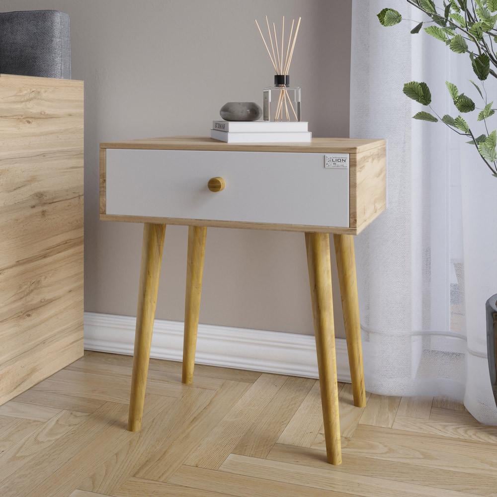 Тумба приліжкова Lion Х'юге-4 Дуб аппалачі/Німфея альба (Lion-041019)