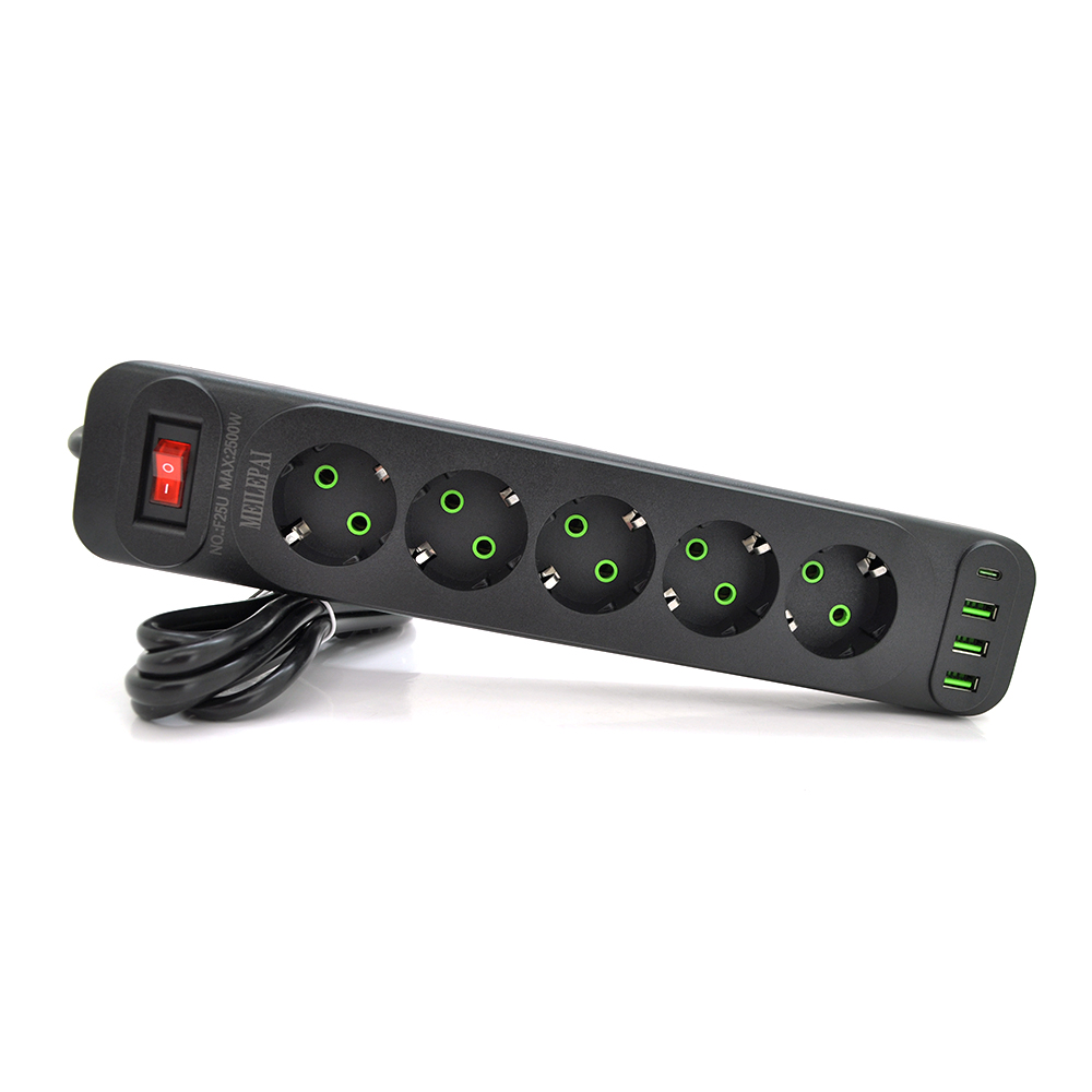 Фильтр сетевой VOLTRONIC 5 EU 3USB 1PD 2500 Вт 2 м Черный (YUT_V2211)
