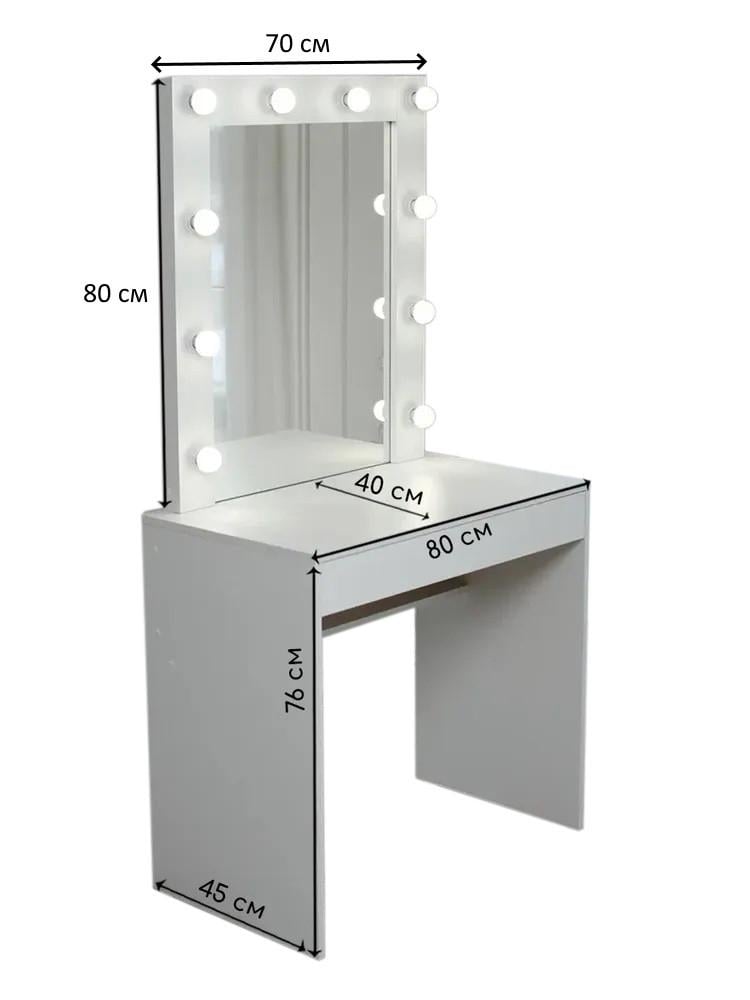 Макияжный стол Золушка 80х45х156 см Белый (089) - фото 3 Макияжный стол Золушка 80х45х156 см Белый (089) - фото 3