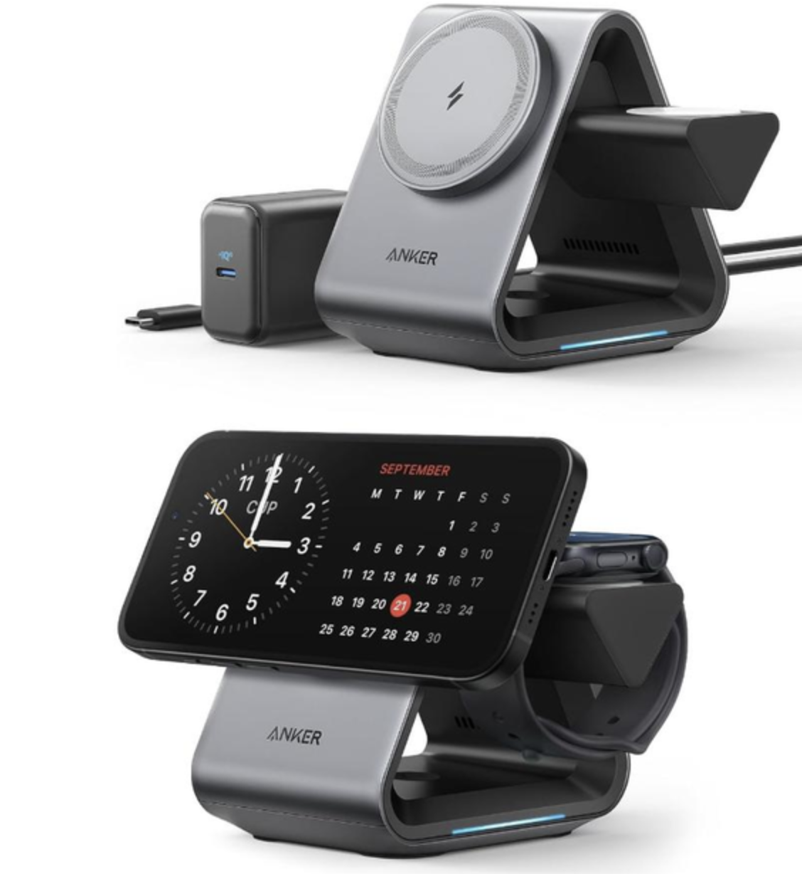 Зарядний пристрій Anker 737 MagGo Charger 3in1 Station з 15W Max Fast Charge з блоком живлення - фото 8 Зарядний пристрій Anker 737 MagGo Charger 3in1 Station з 15W Max Fast Charge з блоком живлення - фото 8