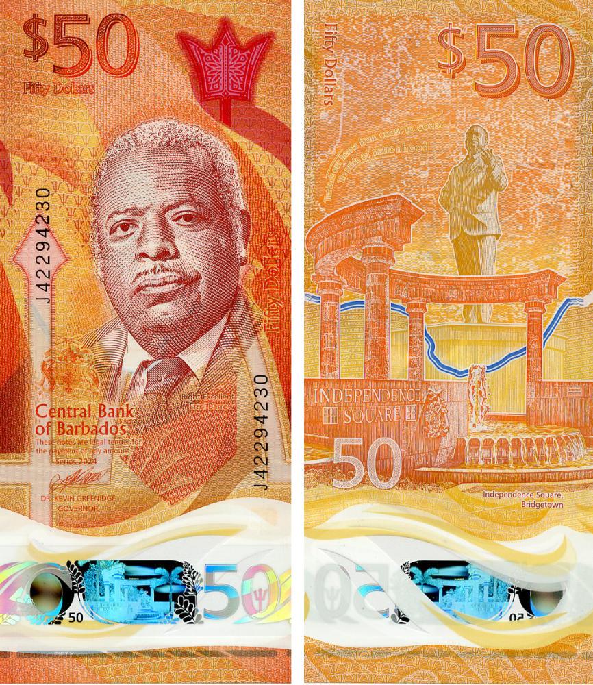 Коллекционная банкнота Барбадос 50 долларов 2024 Полимер UNC (PW84)