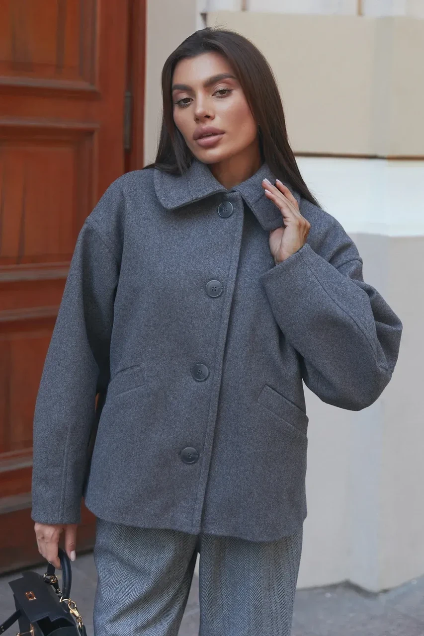 Пальто женское Seventeen S-M Серый (2733944417) - фото 6 Пальто женское Seventeen S-M Серый (2733944417) - фото 6