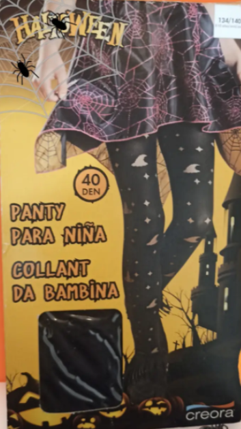 Колготки на Хелловін дитячі Капелюшки відьми 40 den 12-14 років Чорний (28734443)