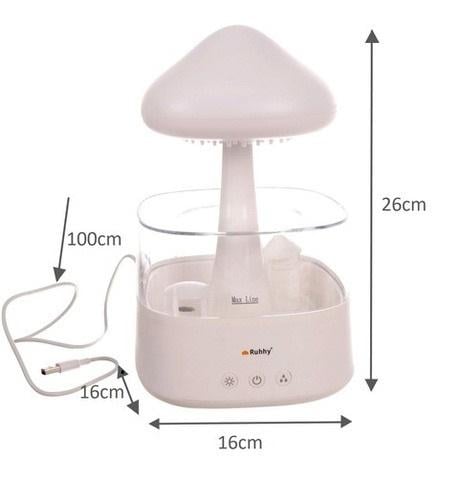 Увлажнитель воздуха ароматический с LED-ночником и эффектом дождя Белый - фото 3