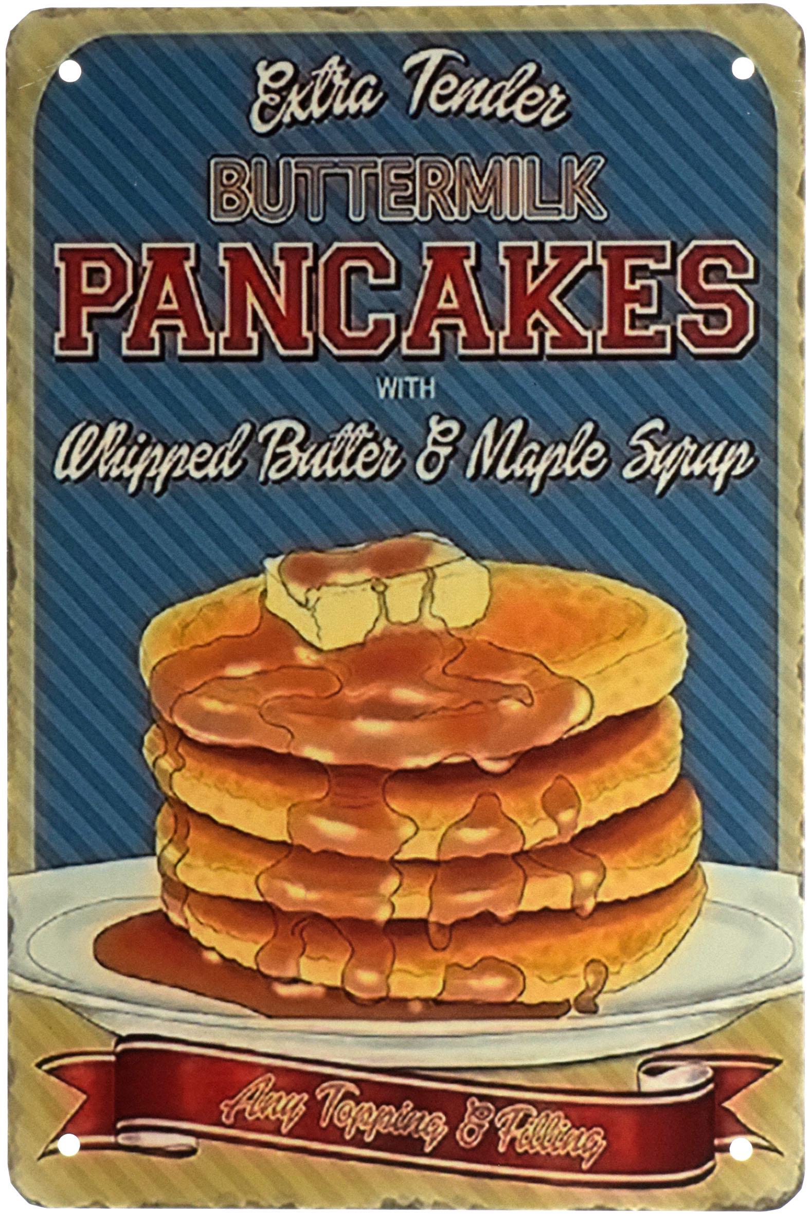 Табличка металлическая Экстра Нежные Панкейки/Extra Tender Pancakes 20x30 см