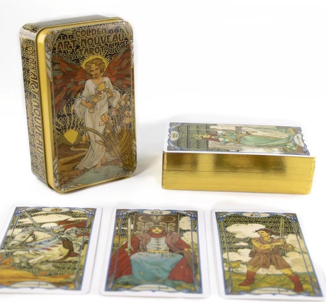 Карти Таро Golden Art Nouveau Tarot Золоте Таро у жерстяній коробці (2484133555)