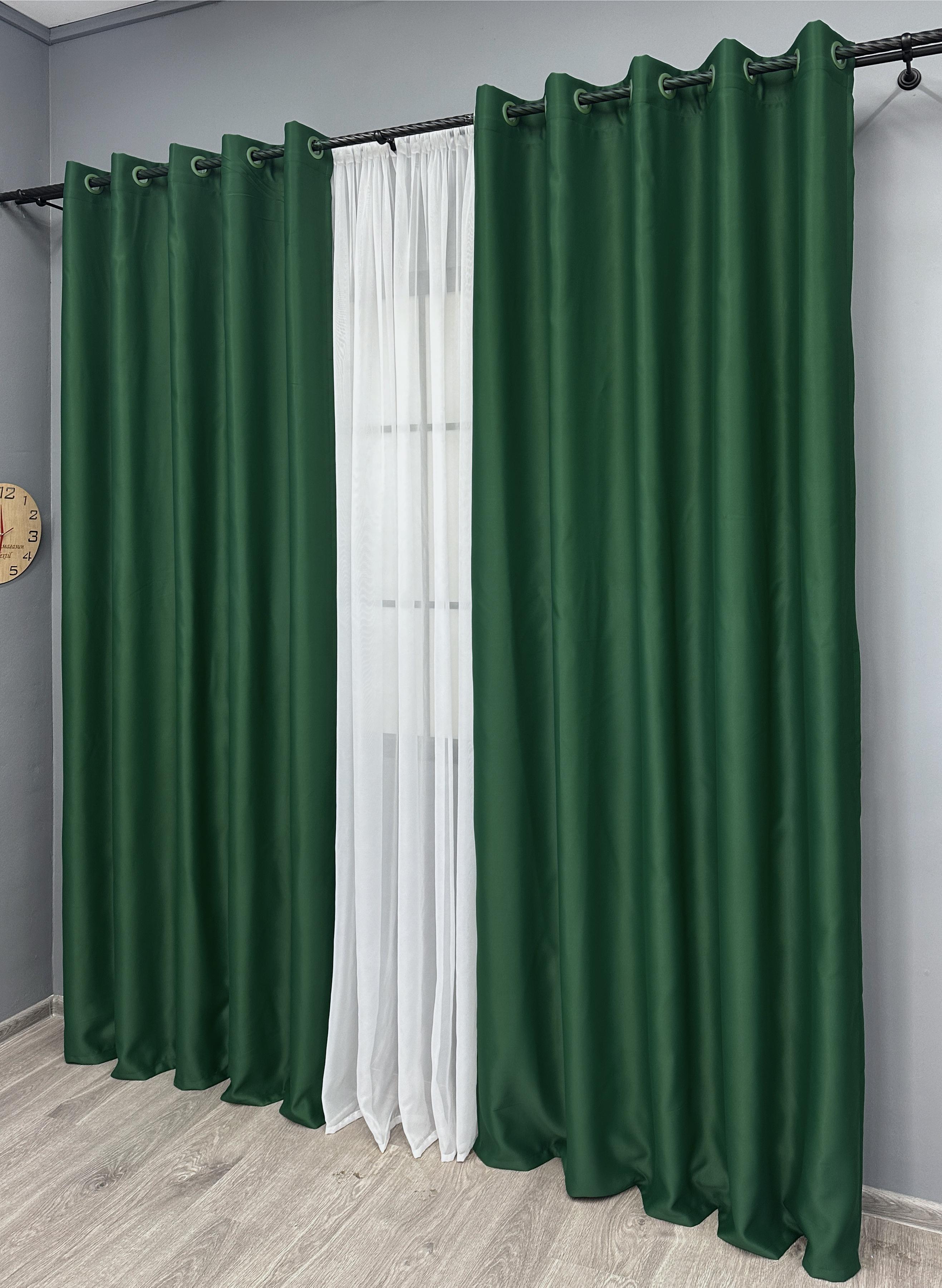 Комплект штор на люверсах VR-Textil Блекаут Bagema Rvs № 1475ш 150х250 см 2 шт. Зелений (37-0254) - фото 3 Комплект штор на люверсах VR-Textil Блекаут Bagema Rvs № 1475ш 150х250 см 2 шт. Зелений (37-0254) - фото 3