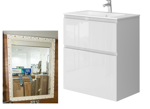 Тумба JUVENTA Ester Es-80 с зеркалом J-mirror Gemma Белый (31885788)