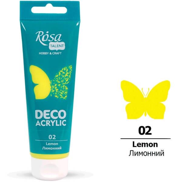 Акриловая краска для декора ROSA Talent 02 75 мл Лимонный матовый (322202) - фото 1 Акриловая краска для декора ROSA Talent 02 75 мл Лимонный матовый (322202) - фото 1
