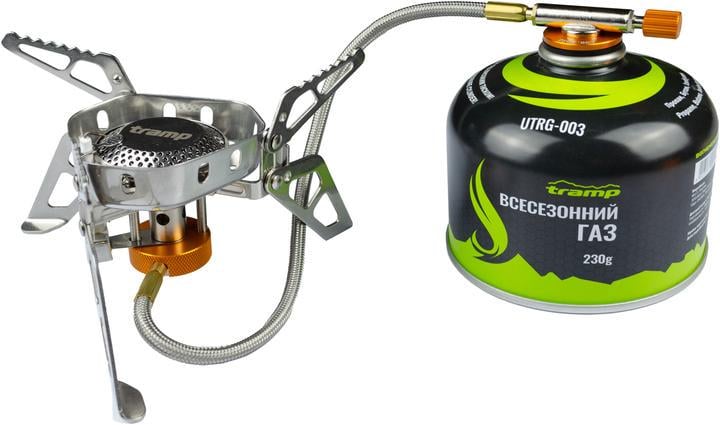Газовая горелка Tramp UTRG-046 с ветрозащитой и картридж 230 г Серый (29354598)