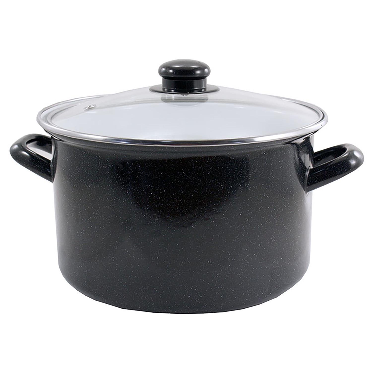 Кастрюля эмалированная Interos с крышкой 2 л Ø 18,5 см Черный