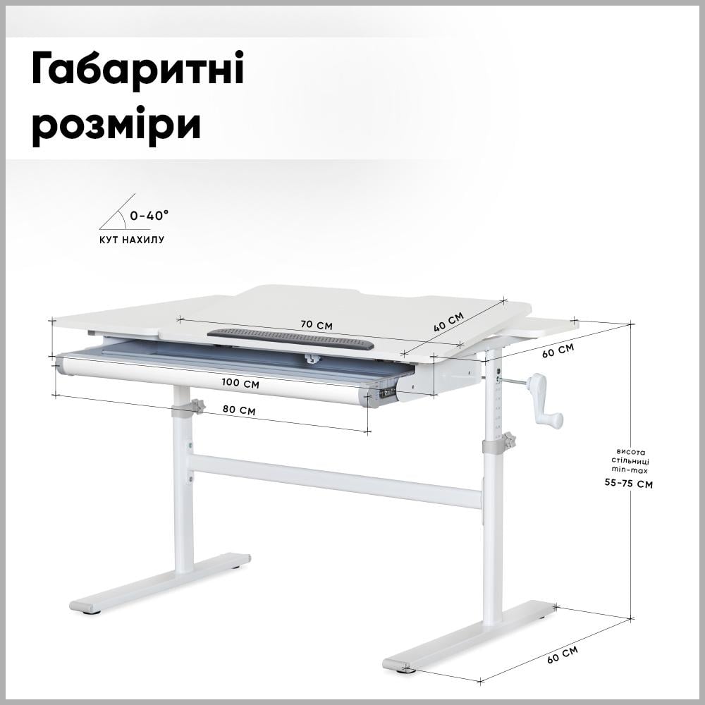 Парта школьная трансформер Evo-kids TH-220 эргономичная Серый - фото 2