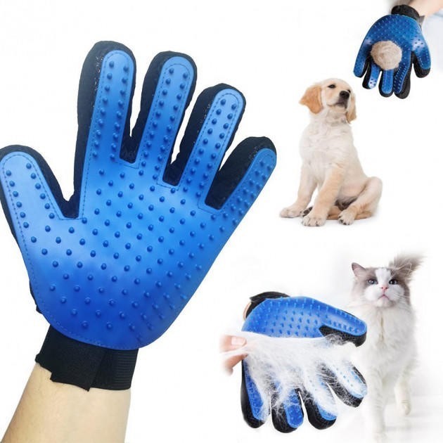 Рукавички Pet Gloves для чищення тварин Blue (tf3611) - фото 2 Рукавички Pet Gloves для чищення тварин Blue (tf3611) - фото 2