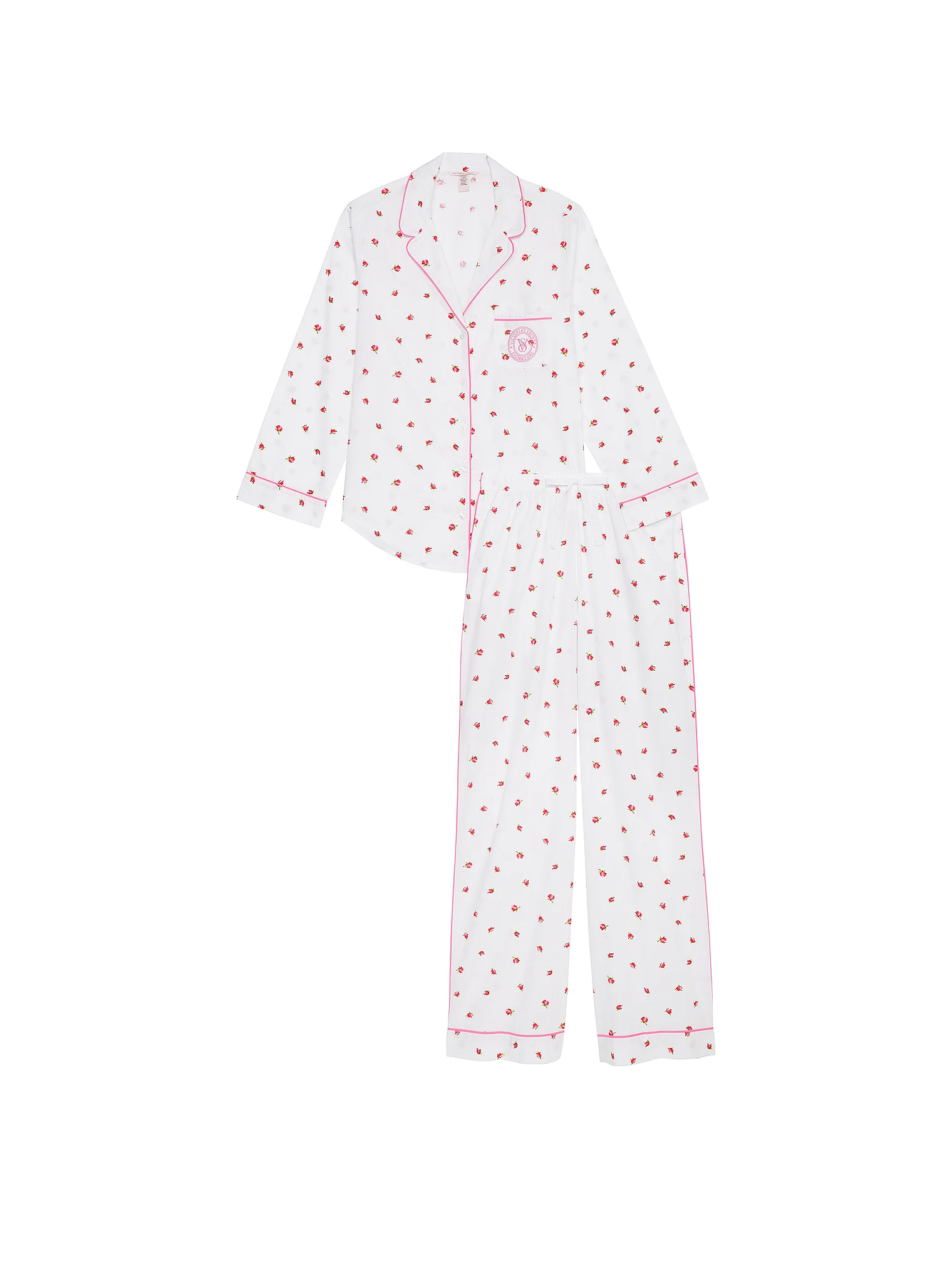 Піжама жіноча Victoria's Secret Cotton Long Pajama Set бавовняна XS Білий (20942360) - фото 4