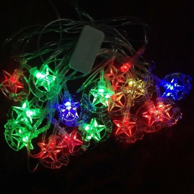 Гірлянда Зірка Місяць Parts-2 5716 20 LED прозорі фігурки Multi (47645)