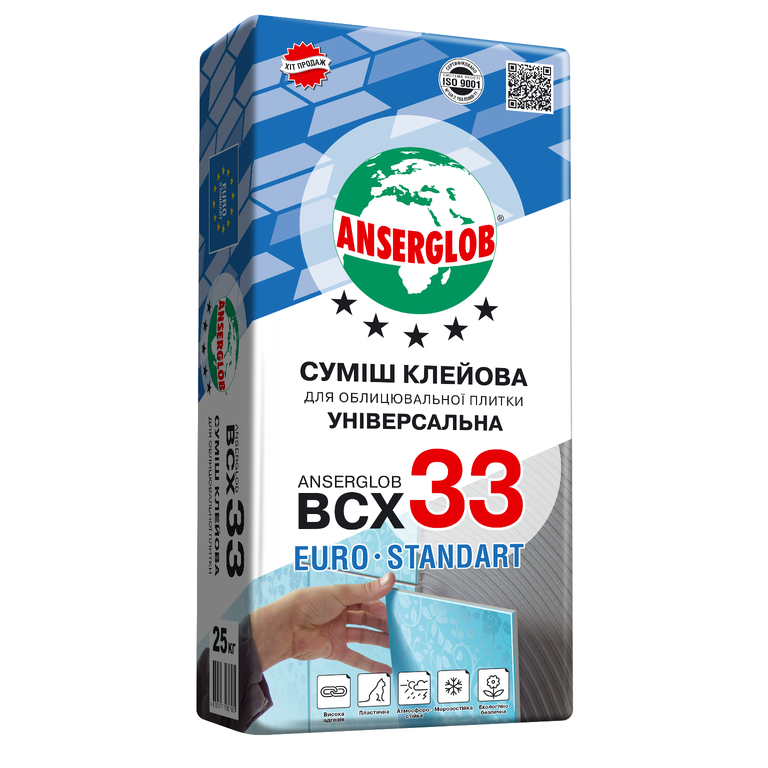 Клей для плитки Anserglob BCX 33 25 кг (272)