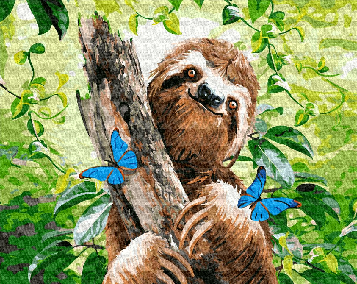 Картина по номерам Brushme Счастливый ленивец 40х50 см (BRM33485) Картина по номерам Brushme Счастливый ленивец 40х50 см (BRM33485)