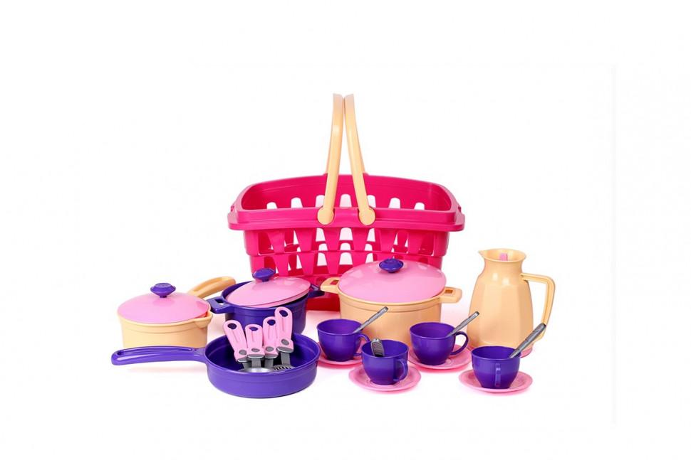 Ігровий набір посуду Технок 26 пр. ів Рожевий (IG-173-N-44)
