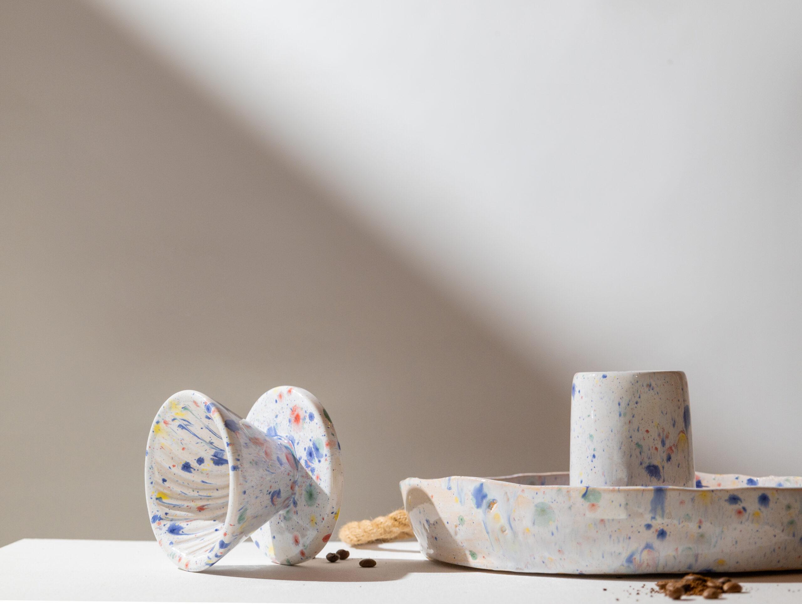 Набор ручной работы кофейный Арлекин пуровер/воронка V60/чашка (POV-002) - фото 4 Набор ручной работы кофейный Арлекин пуровер/воронка V60/чашка (POV-002) - фото 4