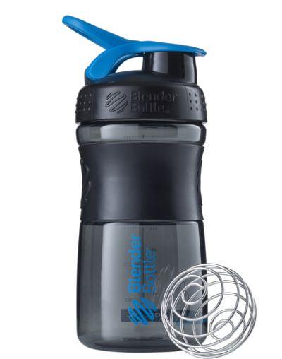 Шейкер спортивный Blender Bottle SportMixer Flip 590 ml Black/Cyan (18067465) - фото 1